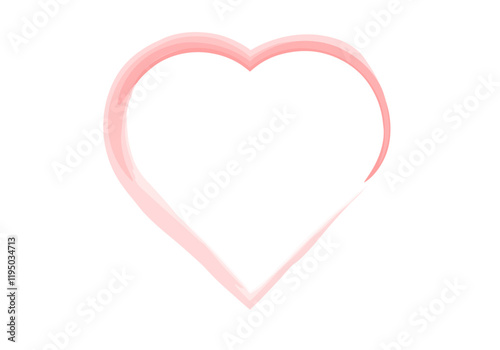 Corazón rojo de marco de trazo de pincel