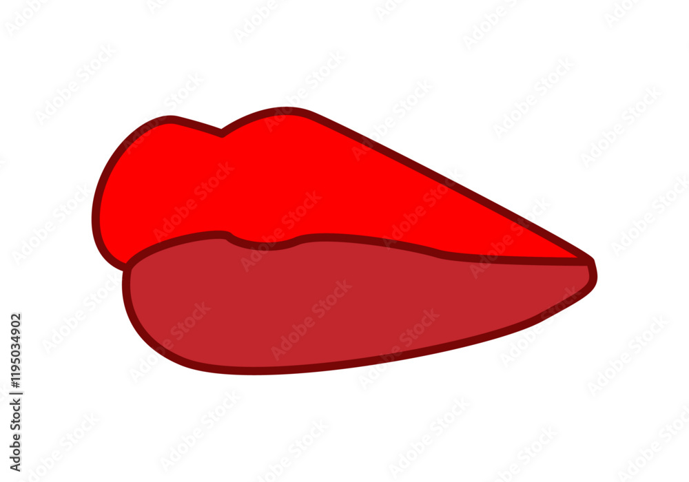 Labios de mujer con trazo negro Labios de mujer con trazo negro