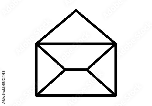 Icono negro de sobre o carta abierta