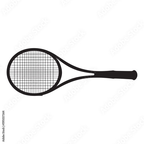 tennis racket silhouette vector icon illustration