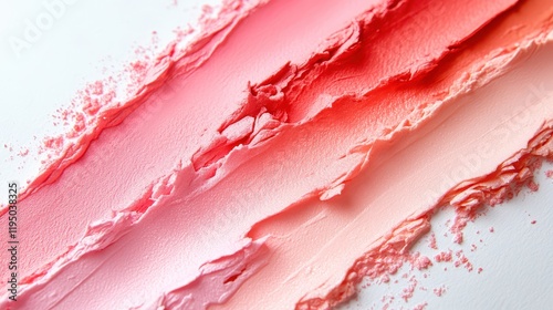 Subtle gradient transitions from soft pink to coral, showcasing a creamy texture ideal for artistic designs or makeup palettes with vibrant hues photo