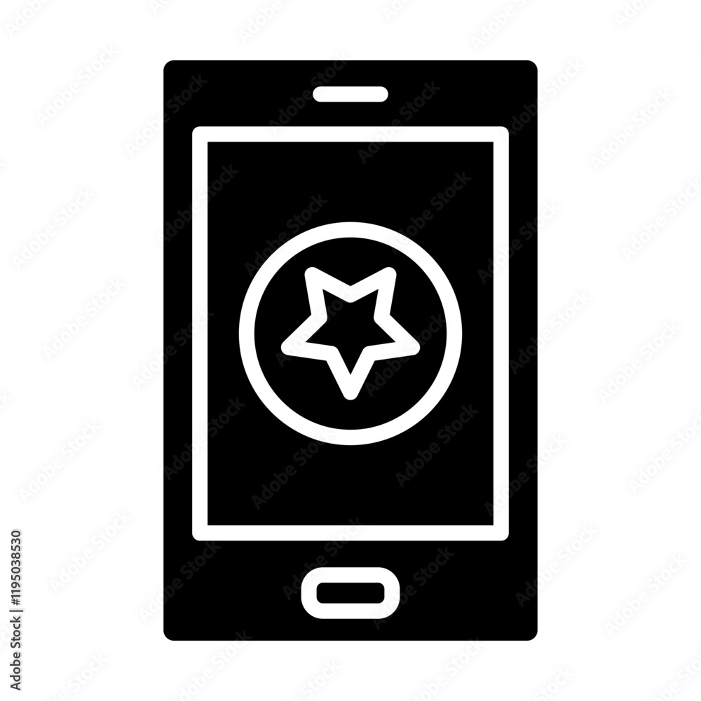 Starred Vector Glyph Icon Design Starred Vector Glyph Icon Design