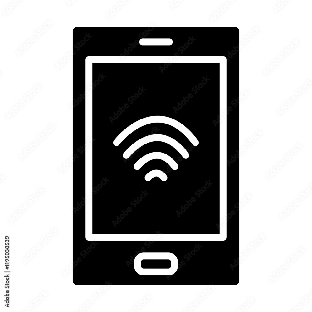 Wifi Connection Vector Glyph Icon Design Wifi Connection Vector Glyph Icon Design