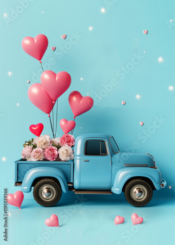 car with balloons