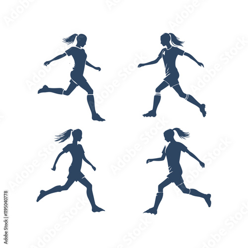 Wallpaper Mural A Set of Soccer Player Silhouette Vector Illustration Torontodigital.ca