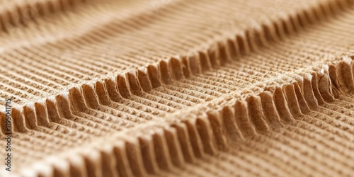 Close-up of textured brown cardboard surface with visible corrugation patterns and grooves, creating a natural layered appearance.