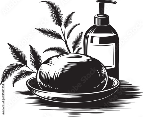 Bottle of body soap for healthcare