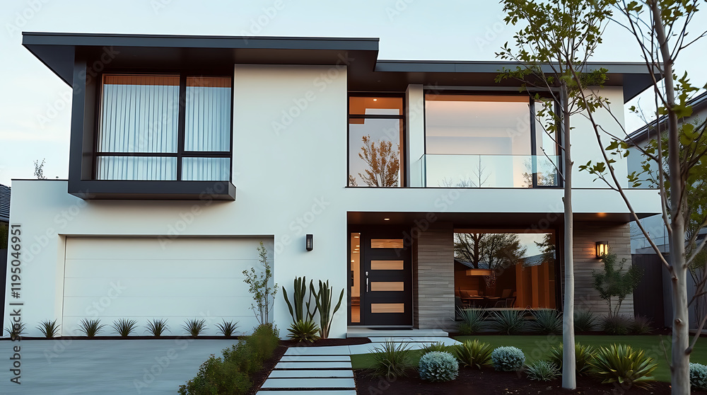 Fototapeta premium Modern Architectural Home Design: Luxury Real Estate Property
