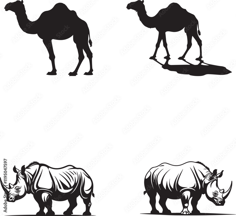Obraz premium silhouette set of animals.
