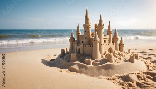beautiful sand castle on the beach