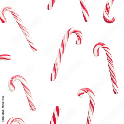 A Festive Delight: Candy Canes Falling on Black Background photo