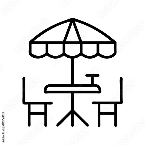 beachside caf icon, beachside caf line art - simple line art of beachside caf, perfect for beachside caf logos and icons and themed design 
