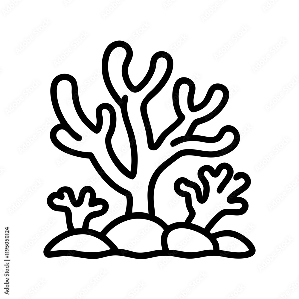 coral reef icon, coral reef line art - simple line art of coral reef, perfect for coral reef logos and icons and themed design coral reef icon, coral reef line art - simple line art of coral reef, perfect for coral reef logos and icons and themed design