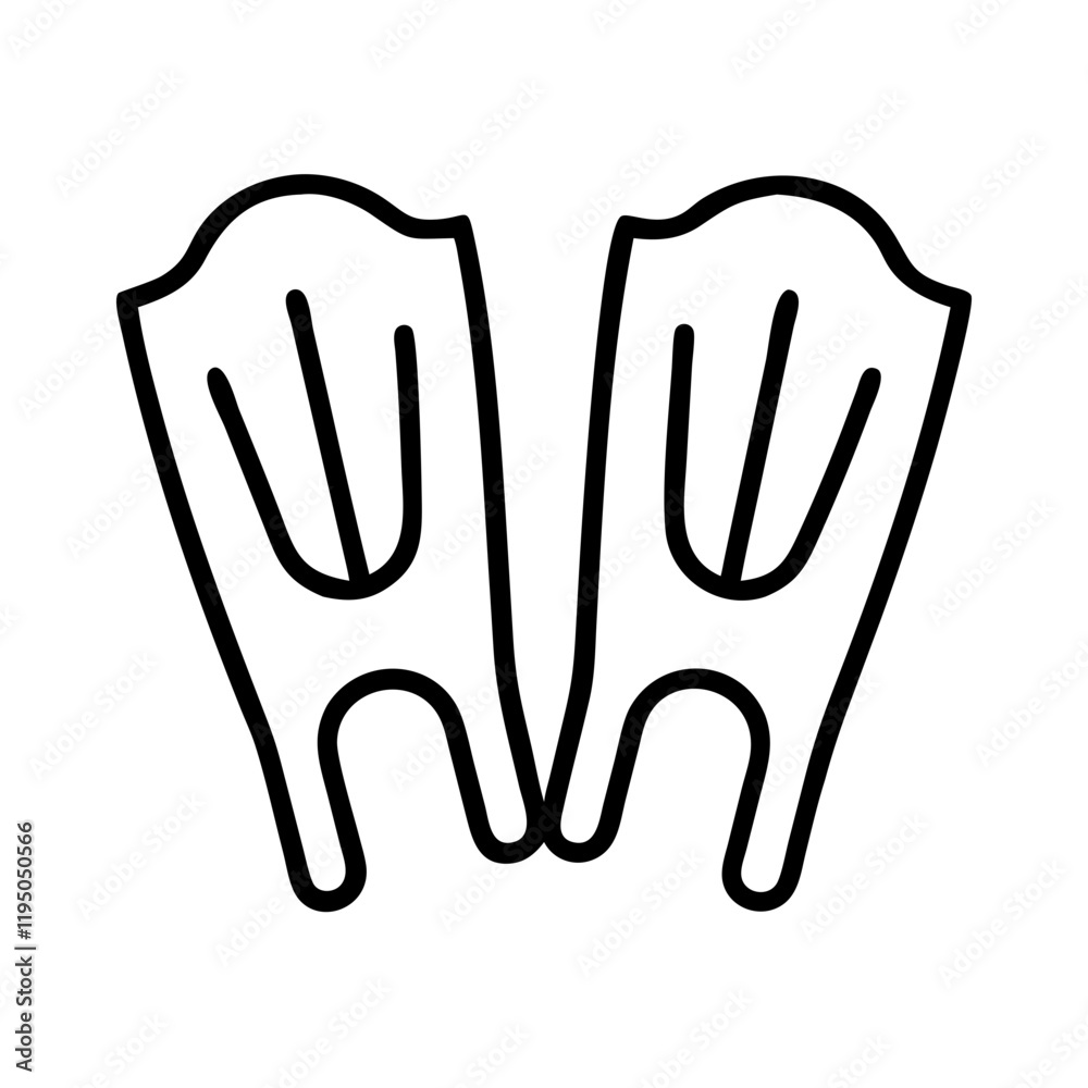 flippers icon, flippers line art - simple line art of flippers, perfect for flippers logos and icons and themed design flippers icon, flippers line art - simple line art of flippers, perfect for flippers logos and icons and themed design