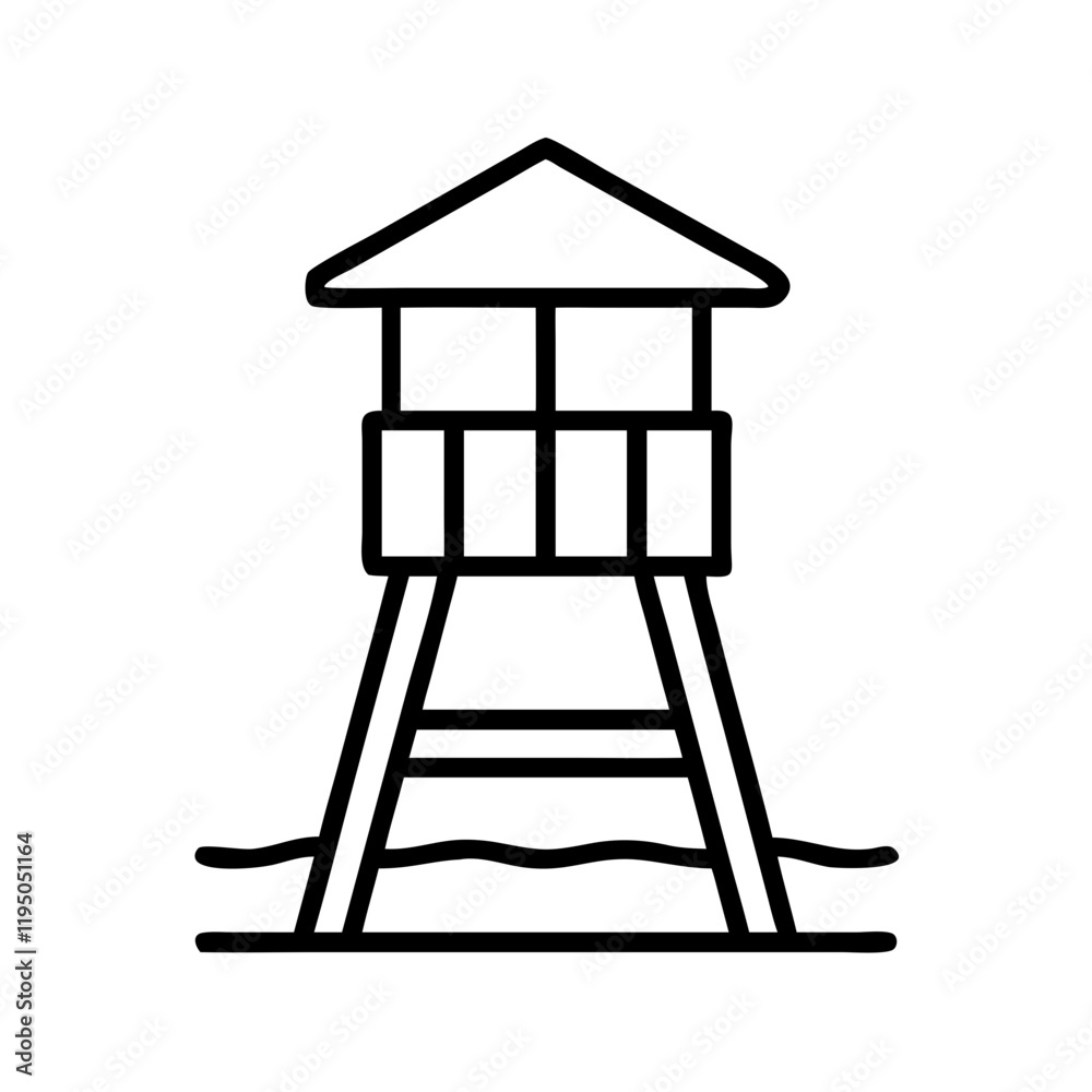 lifeguard tower icon, lifeguard tower line art - simple line art of lifeguard tower, perfect for lifeguard tower logos and icons and themed design lifeguard tower icon, lifeguard tower line art - simple line art of lifeguard tower, perfect for lifeguard tower logos and icons and themed design