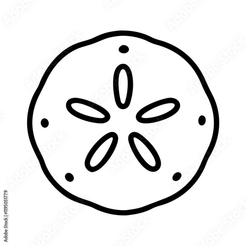 sand dollar icon, sand dollar line art - simple line art of sand dollar, perfect for sand dollar logos and icons and themed design 