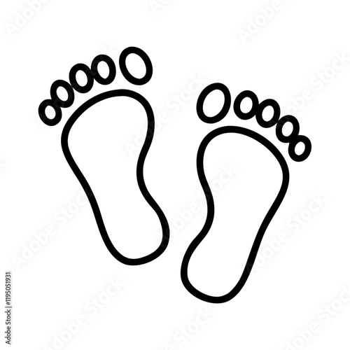 sand footprints icon, sand footprints line art - simple line art of sand footprints, perfect for sand footprints logos and icons and themed design 