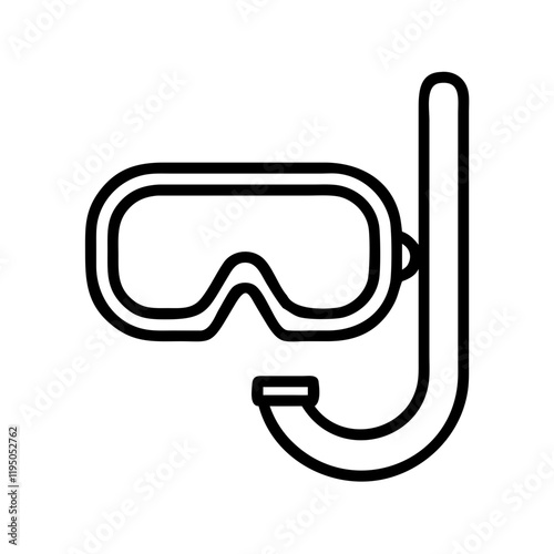 snorkel mask icon, snorkel mask line art - simple line art of snorkel mask, perfect for snorkel mask logos and icons and themed design  photo