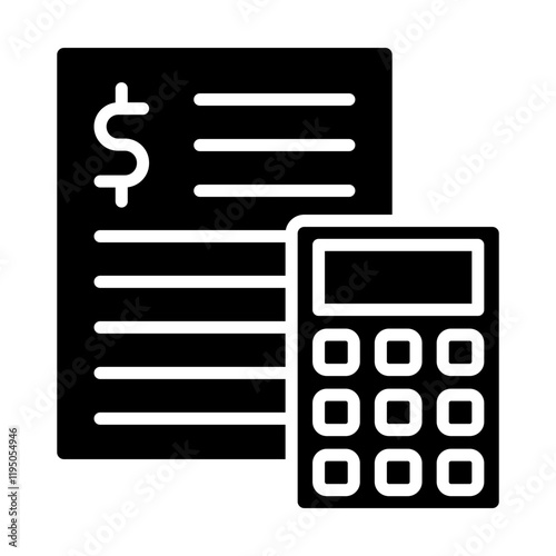 Accounting Vector Glyph Icon Design