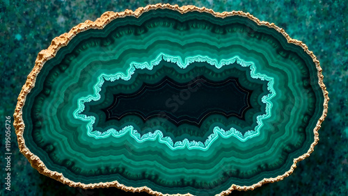 Obraz na płótnie Abstract Background. A unique piece of green rock that features a noticeable hole right in the middle, captivating and intriguing to behold w salonie
