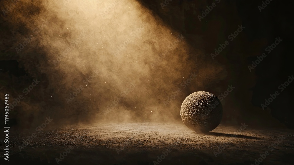 Golden virus particle illuminated by dramatic light in a dark environment. Microbiology, infection, healthcare, and molecular science concept with artistic detail. Generative AI. Golden virus particle illuminated by dramatic light in a dark environment. Microbiology, infection, healthcare, and molecular science concept with artistic detail. Generative AI.