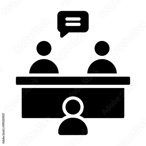 Job Interview Vector Glyph Icon Design