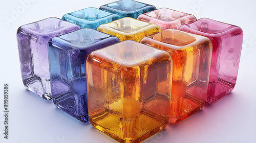 a group of four ice cubes