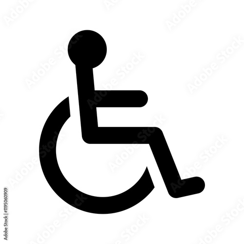 Disabled handicap sign on transparent background