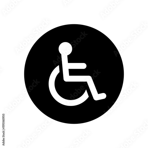 Disabled handicap sign on transparent background