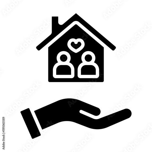 Caring Vector Glyph Icon Design