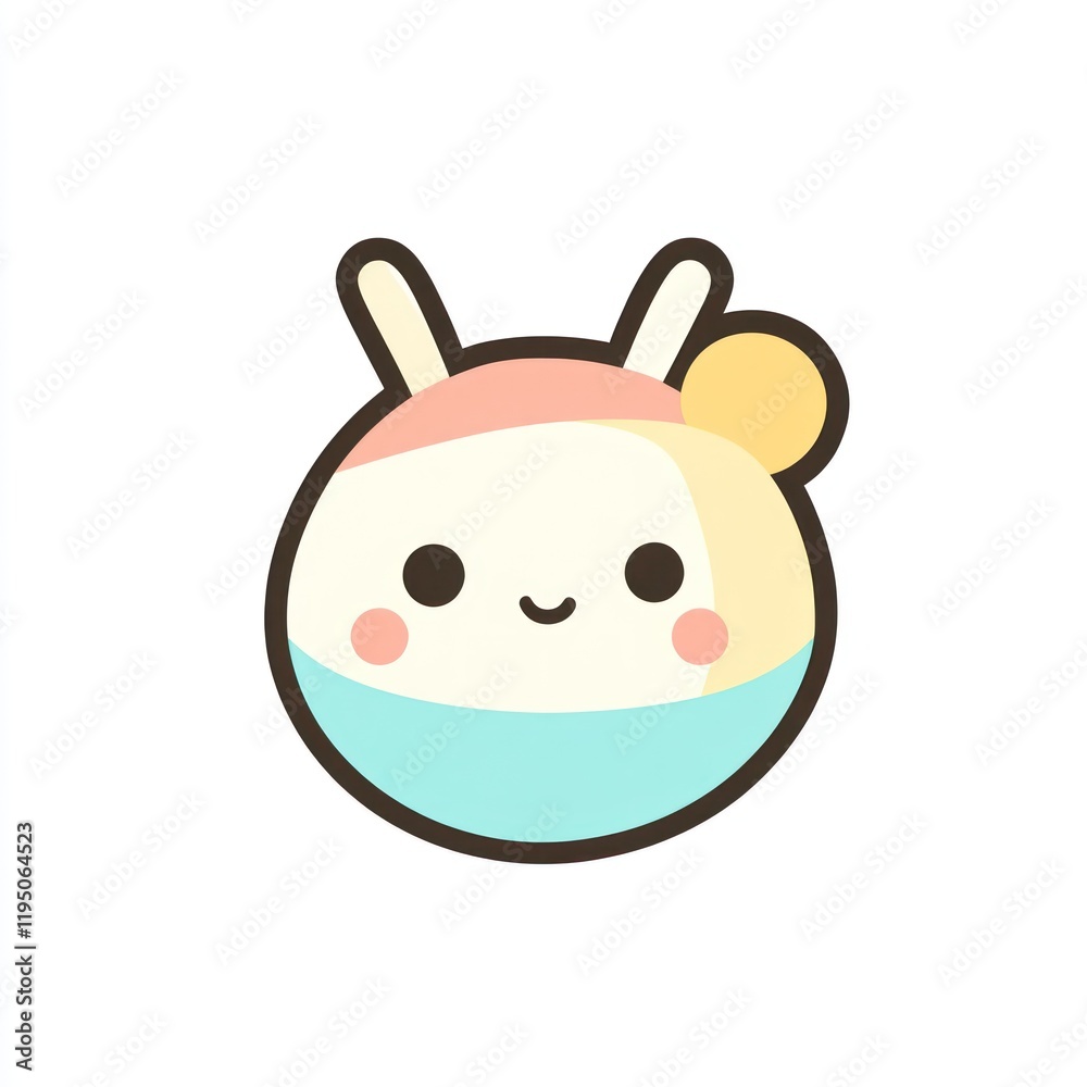 Cute pastel bunny character, happy expression, white background, children's illustration, for website or app Cute pastel bunny character, happy expression, white background, children's illustration, for website or app