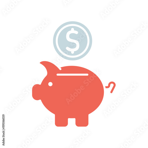 Icon a PIGGY BANK, isolated against a clean background.