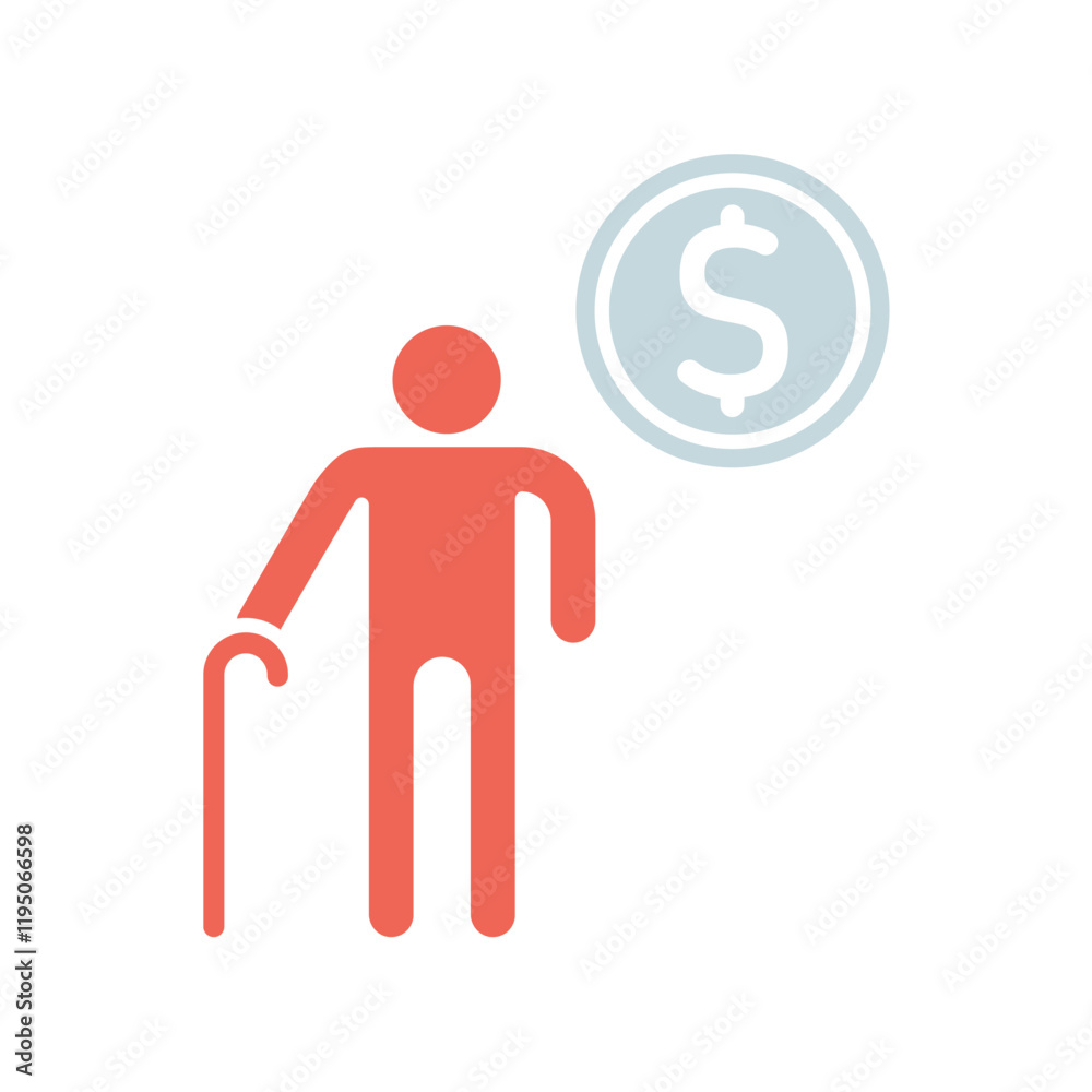 Icon a RETIREMENT, isolated against a clean background. Icon a RETIREMENT, isolated against a clean background.