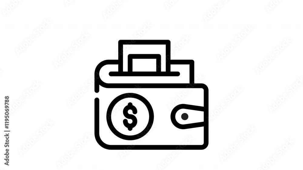 icon line motion graphic wallet icon line motion graphic wallet