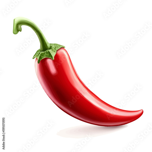 A watercolor of a chili pepper, isolated on a white background. Chili pepper vector.
