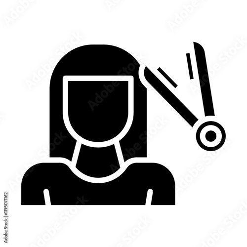 Hairstyling Vector Glyph Icon Design