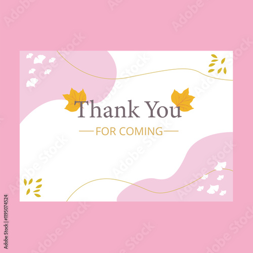 thank you card template with a cute and attractive frame