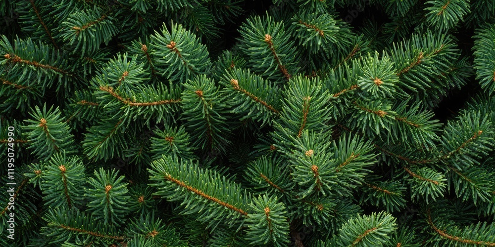 Close-up of lush green evergreen branches showcasing fluffy fir boughs on a dark background ideal for Christmas-themed designs and copy space. Close-up of lush green evergreen branches showcasing fluffy fir boughs on a dark background ideal for Christmas-themed designs and copy space.