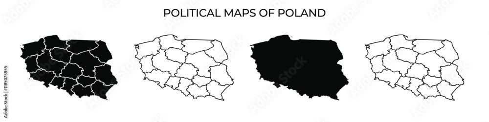 Political maps of Poland showing different regions and boundaries Political maps of Poland showing different regions and boundaries