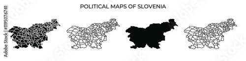 Slovenias political maps showing regions and boundaries