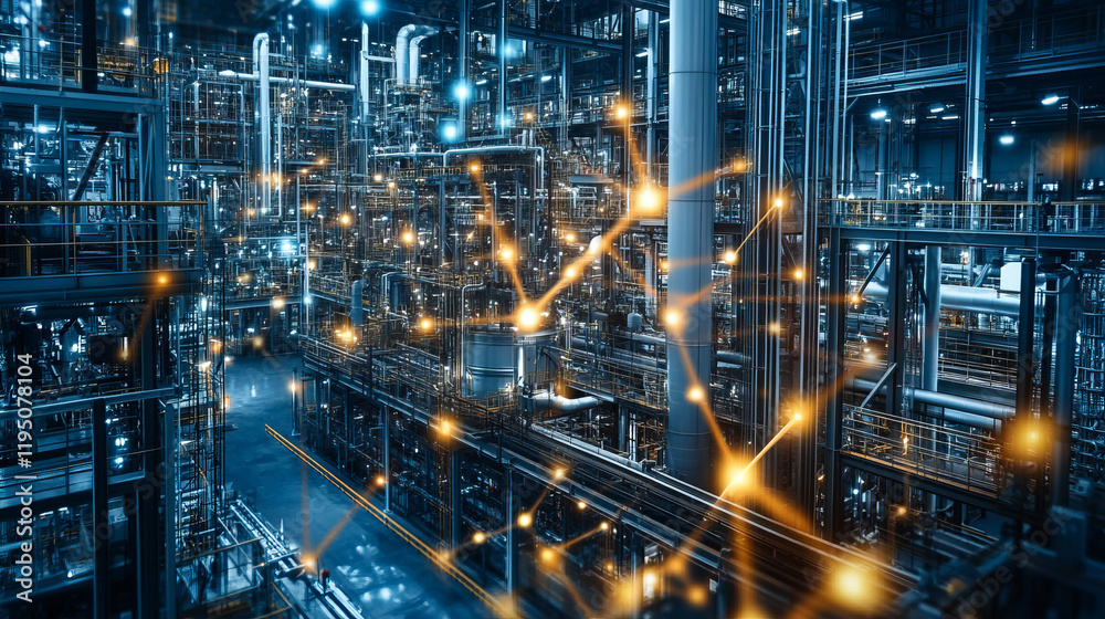 industrial iot and smart factory connectivity showcasing industry 4.0 digital transformation with advanced industrial network infrastructure and process automation in manufacturing plants