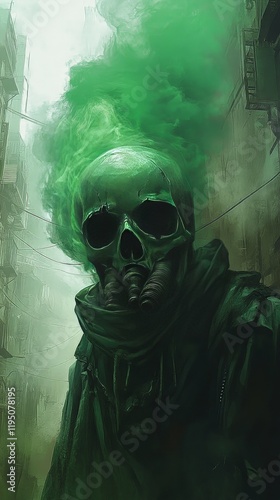 Green Smoke Skull in Biohazardous Area photo