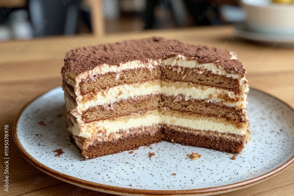 Layered Tiramisu Cake Slice - Exquisite Dessert Layered Tiramisu Cake Slice - Exquisite Dessert