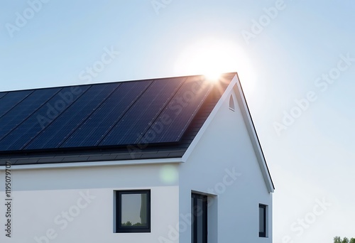 Wallpaper Mural Solar Panels On Modern Home Roof Bright Sunlight Energy Efficient Design Torontodigital.ca