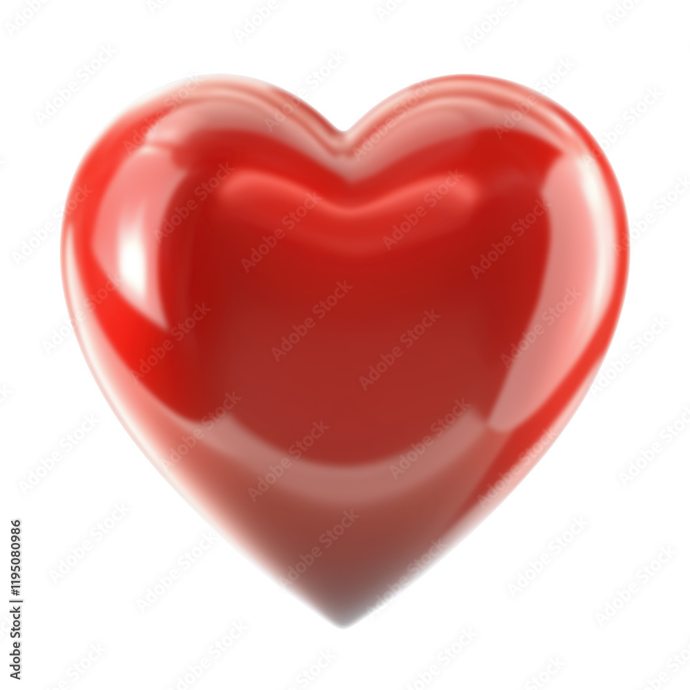 Single 3d glossy red heart symbol isolated on transparent background Single 3d glossy red heart symbol isolated on transparent background