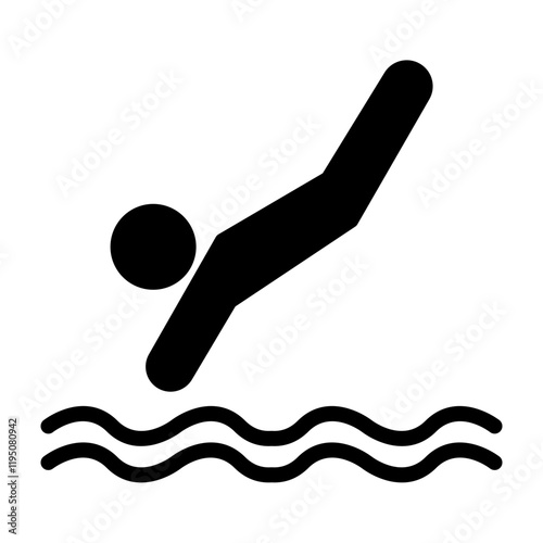 Free Diving Vector Line Icon Design