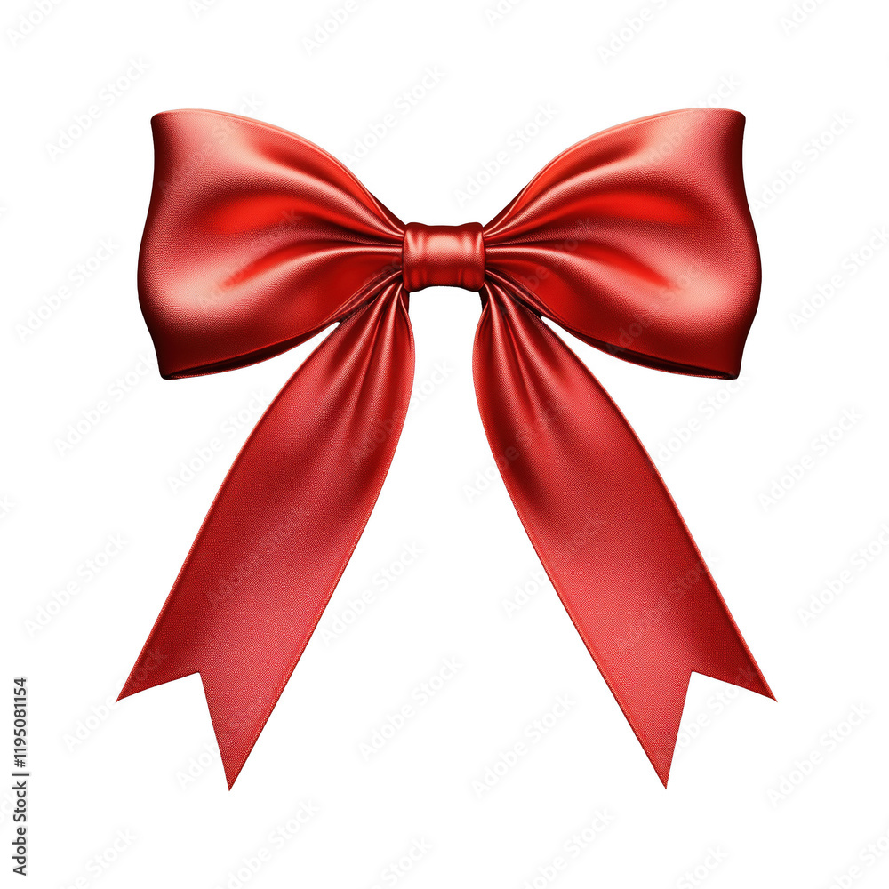 Naklejka premium Red bow isolated on transparent background