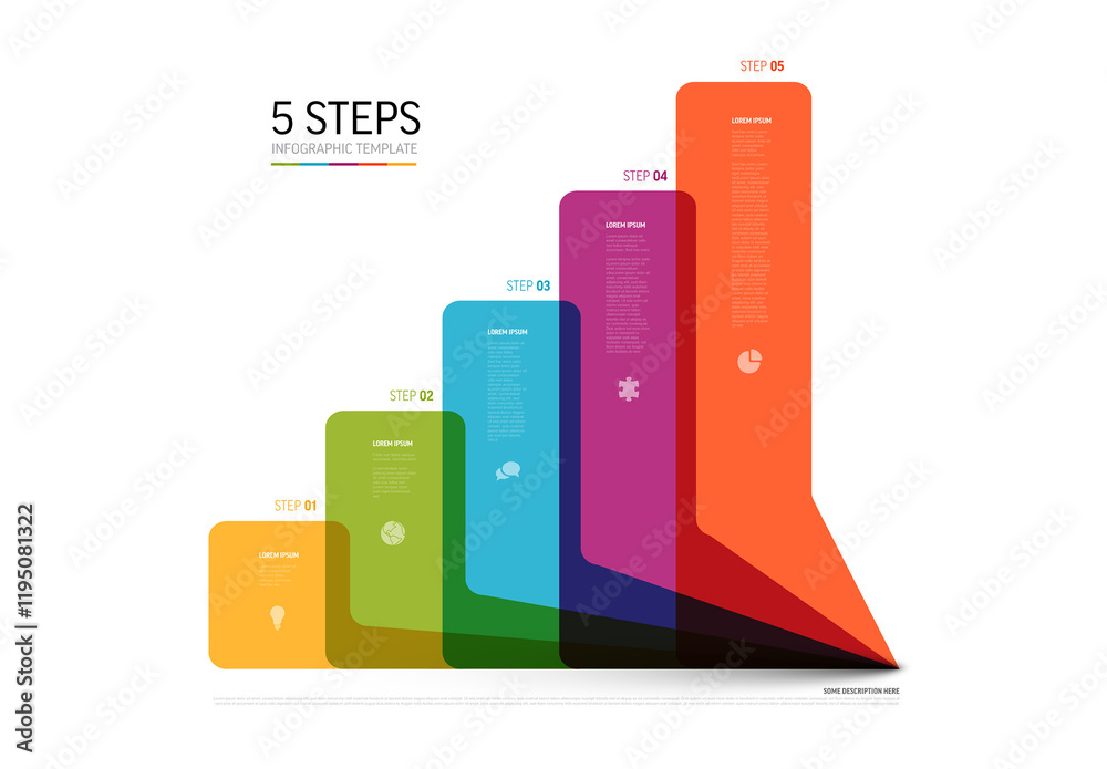 Colorful Five Step Infographic Design Template