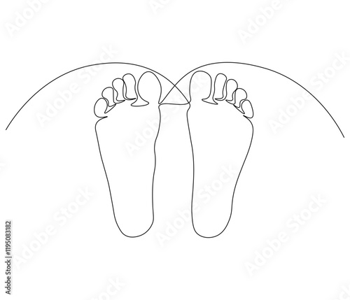 Continuous one line drawing of barefoot . Single line drawing illustration of barefoot . Concept vector art. Doodle line illustration.