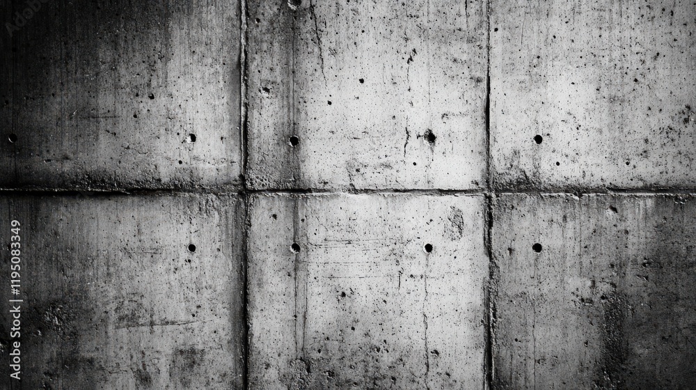 Fototapeta premium Grungy Concrete Wall Texture with Panel Divisions and Imperfections Surface